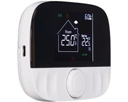 Thermostaat WiFi + RF433, draadloos, voor gasketel en vloerverwarming met water, op batterijen werkende kamereenheid + ontvanger 220 V 5 A, wekelijkse programmering, app
