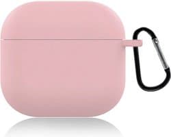 ShieldCase Siliconen Hoesje Geschikt voor Airpods 4 - Siliconen Case voor Apple Airpods 4 Case Hoesje - Lichtroze