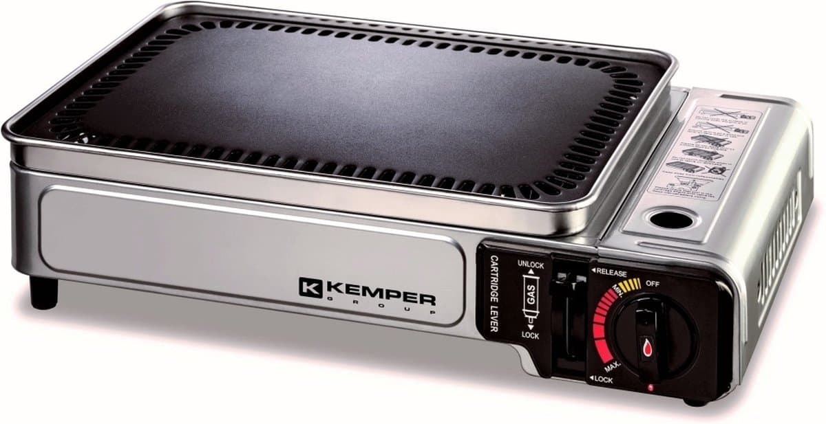 Kemper draagbare Plancha grill in koffer - draagbare gasbarbecue zonder gasfles — afbeelding 1
