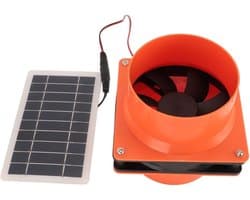 Zonne-afvoerventilator Kit - Zonneventilator Afzuiger - Efficiënte Ventilatie - Geïntegreerd Zonnepaneel - 10W Paneel - Zwart Oranje