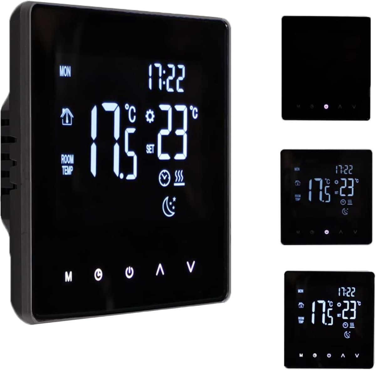 Intelligente Thermostaat - Temperatuurregelaar Verwarming - Comfort Verwarmen - Week Programma - 230 Volt - Zwart — afbeelding 1