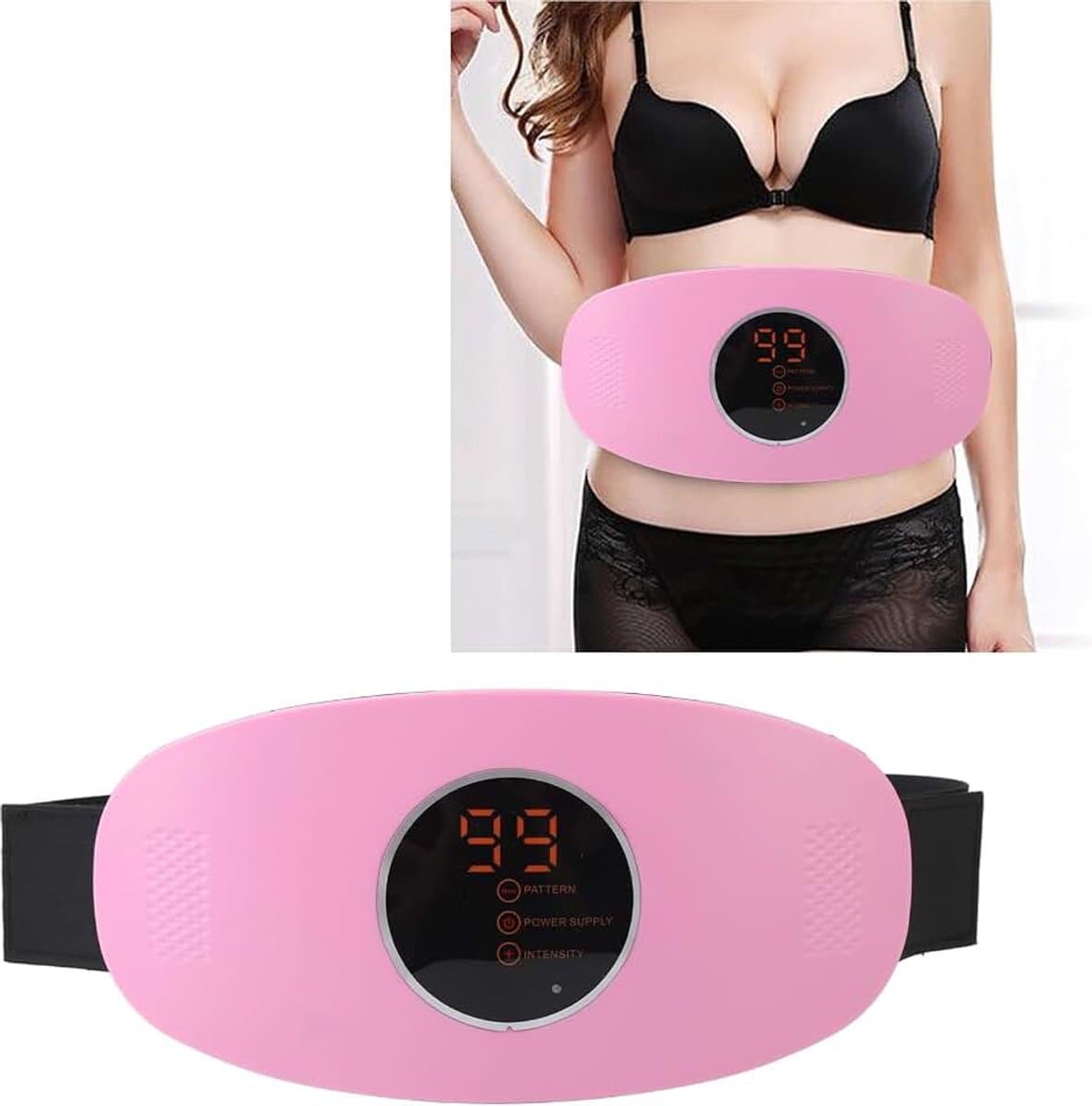 Massage Afslankriem, Draadloze Elektrische Vetverbrandingsmachine, Elektrische Afslankriem Oplaadbare Verbeteren Bloedstroom Abdominale Massager Machine voor Lichaam Roze — afbeelding 1