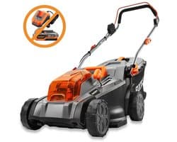 FUXTEC 40V accu-grasmaaier FX-E2RM43 - maaibreedte 43 cm - 2x20V 40V - opvangbak van 40 l - mulchfunctie - zonder accu en oplader