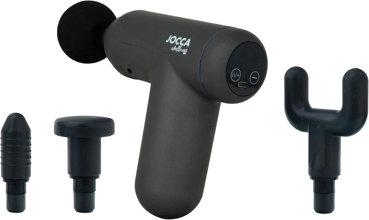 SnelShoppen - Massagepistool met Hoogfrequente Vibratie, 32 Instellingen, 4 Massagekoppen, LED-Display, USB Oplaadbaar, 3000 RPM voor Hals, Rug, Taill — afbeelding 1