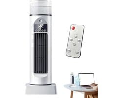 Torenventilator - Bladloze ventilator - Koelte Binnen - 6 Snelheden 110 Graden - 38x14x38 cm - Wit