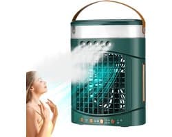 Draagbare Airco - Ventilator Koeler - Persoonlijke Koeling - 3 Snelheden - 600ml Reservoir - Groen