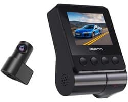 Dashcam Dubbel - Autocamera Rijcamera - Veilig Rijden - QuadHD Voor FullHD Achter - 170 Graden Kijkhoek - Zwart