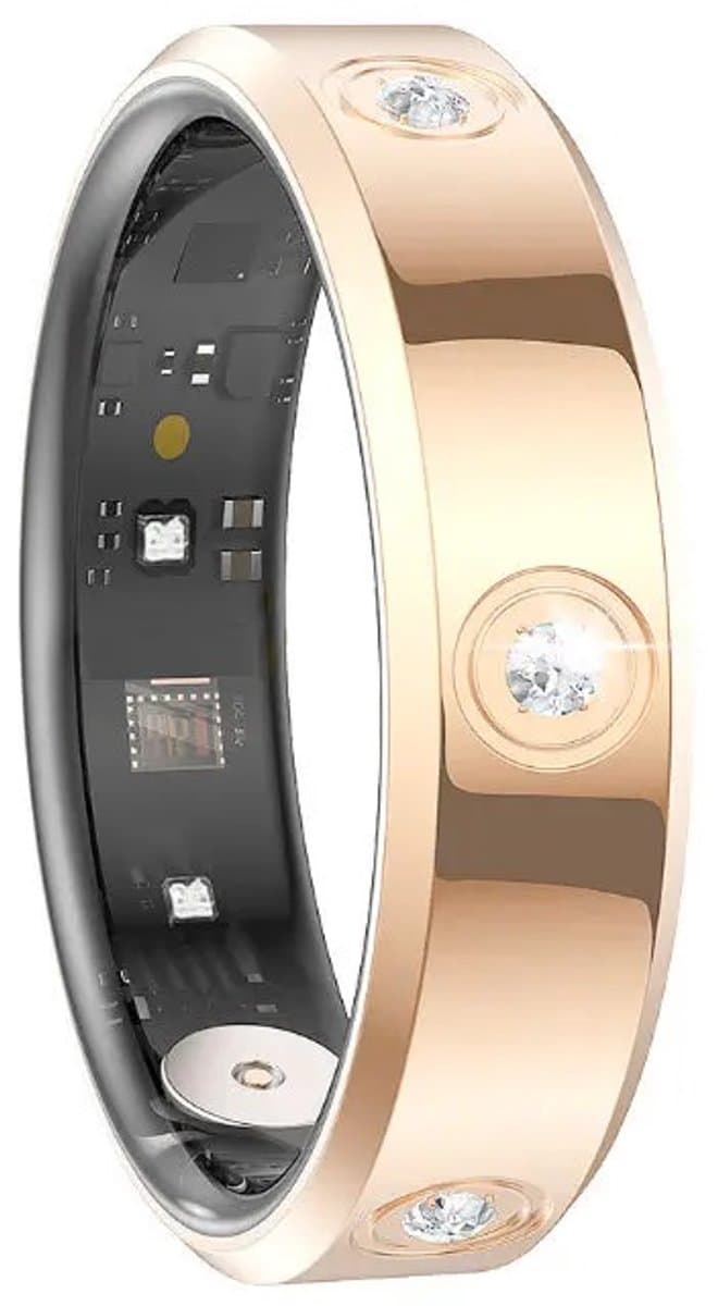 DrPhone RingSense Elegance Slimme Ring - Smart Ring - IP68 - Stappenteller - Goud - EU Maat 58 — afbeelding 1