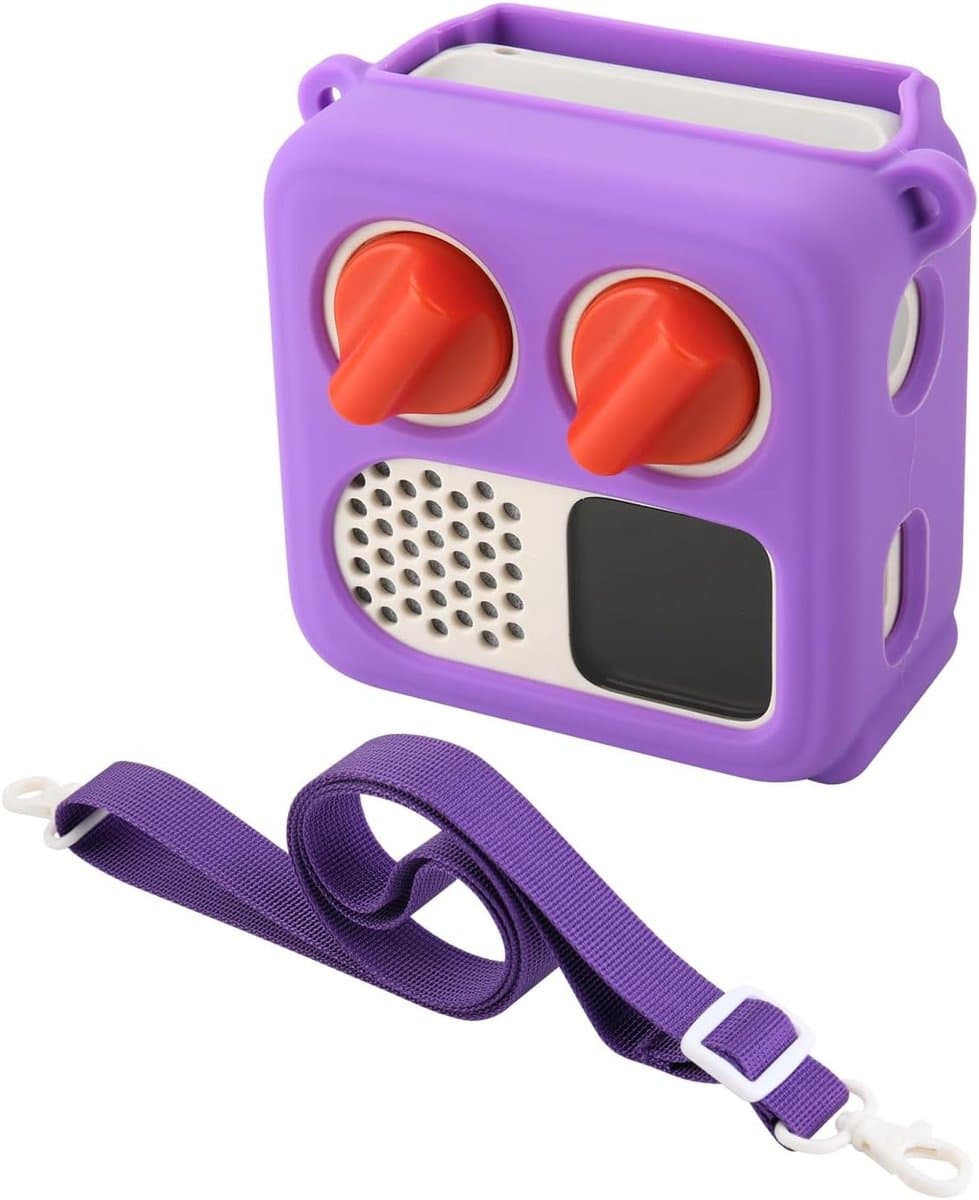 Siliconen Hoesje, Geschikt voor Yoto Mini (Editie 2024), Reistas met Verstelbare Schouderriem, Beschermhoes voor Yoto Mini-Speler, Paars — afbeelding 1