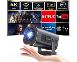 Mini Beamer - Draagbaar - 4K Ondersteuning - Android TV 11.0 - Voor Filmavonden