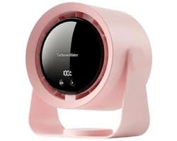 GELLDG USB-ventilator - Tafelventilator met LED-display - 180x119x205mm - Slimme ventilator met traploze snelheidsregeling, 5400mAh batterij, 90° kantelbaar - Geschikt voor kantoor, slaapkamer en studentenkamer - Kunststof - 1 stuks