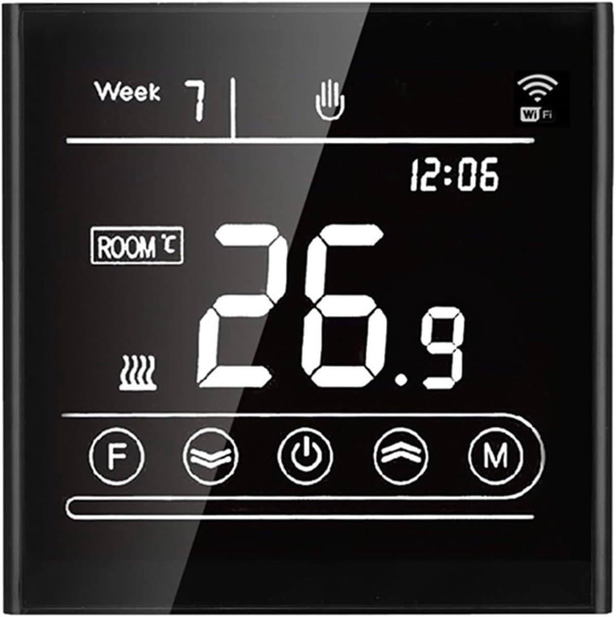 Slimme Thermostaat - Temperatuurregelaar Vloerverwarming - Energie Besparen - Wifi Bediening - 86x86mm - Wit — afbeelding 1