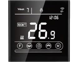 Slimme Thermostaat - Temperatuurregelaar Vloerverwarming - Energie Besparen - Wifi Bediening - 86x86mm - Wit