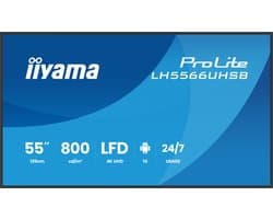 iiyama LH5566UHSB-B1AG beeldkrant Digitale signage flatscreen 139,7 cm (55) LCD Wifi 800 cd/m² 4K Ultra HD Zwart Type processor Android 24/7