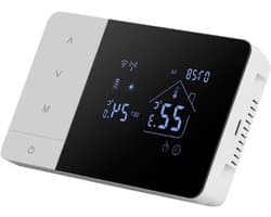 Slimme Thermostaat - Temperatuurregelaar Wifi - Energie Besparen - App en Spraakbesturing - 14x8.1x2cm - Zwart Wit
