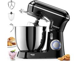 SnelShoppen - Keukenmachine 1400 W, Kneedmachine met Roestvrijstalen Kom van 6 Liter, 10+ P-niveaus, Deegmachine met Garde, Deeghaak en Spatbeschermin