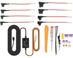 SnelShoppen - Dash Cam Hardwire Kit 12V-28V naar 5V, USB Adapter met Oververhittingsbescherming voor Auto Dashboard Camera, GPS Navigatie en Detector