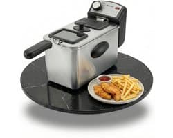 Friteuse met Olie - Huishoudelijke Friteuse - Thuis Frituren - Direct Verwarmings Element - 3 Liter - Zilver