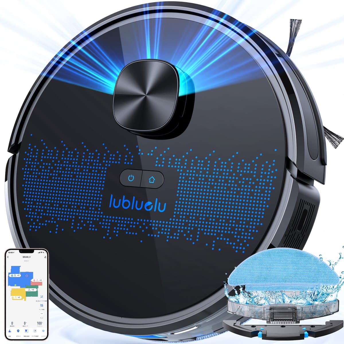 Lubluelu SL60D Robotstofzuiger met LDS9.0 LiDAR – 4000Pa Zuigkracht – 2-in-1 Stofzuiger & Dweil – App & Spraakbesturing — afbeelding 1