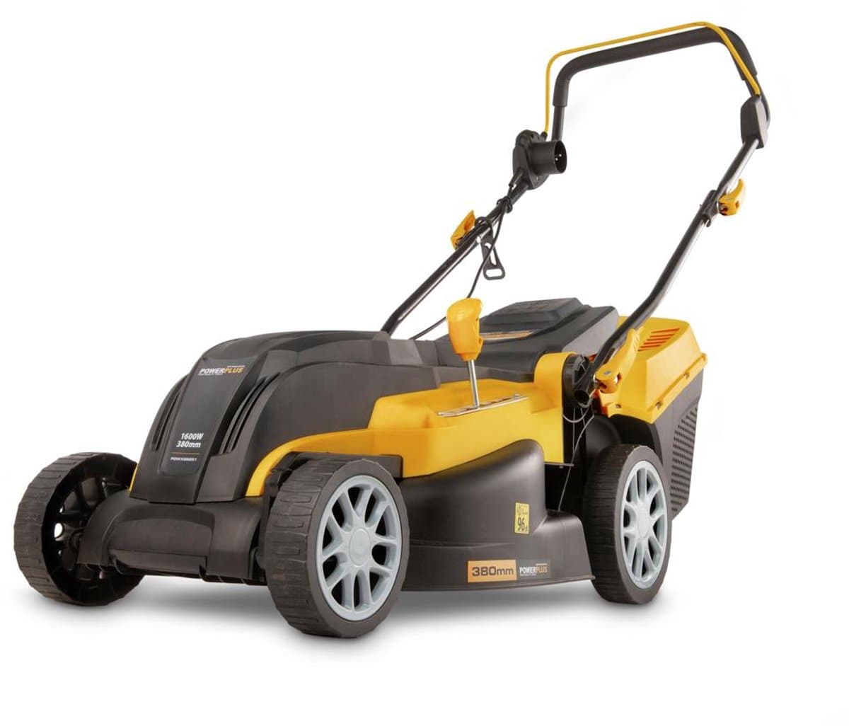 Powerplus Elektrische Grasmaaier POWXG6251 - 1600 W en 380 mm Ø, grasmaaier met grasopvangbak, mulching en achteruitworp — afbeelding 1