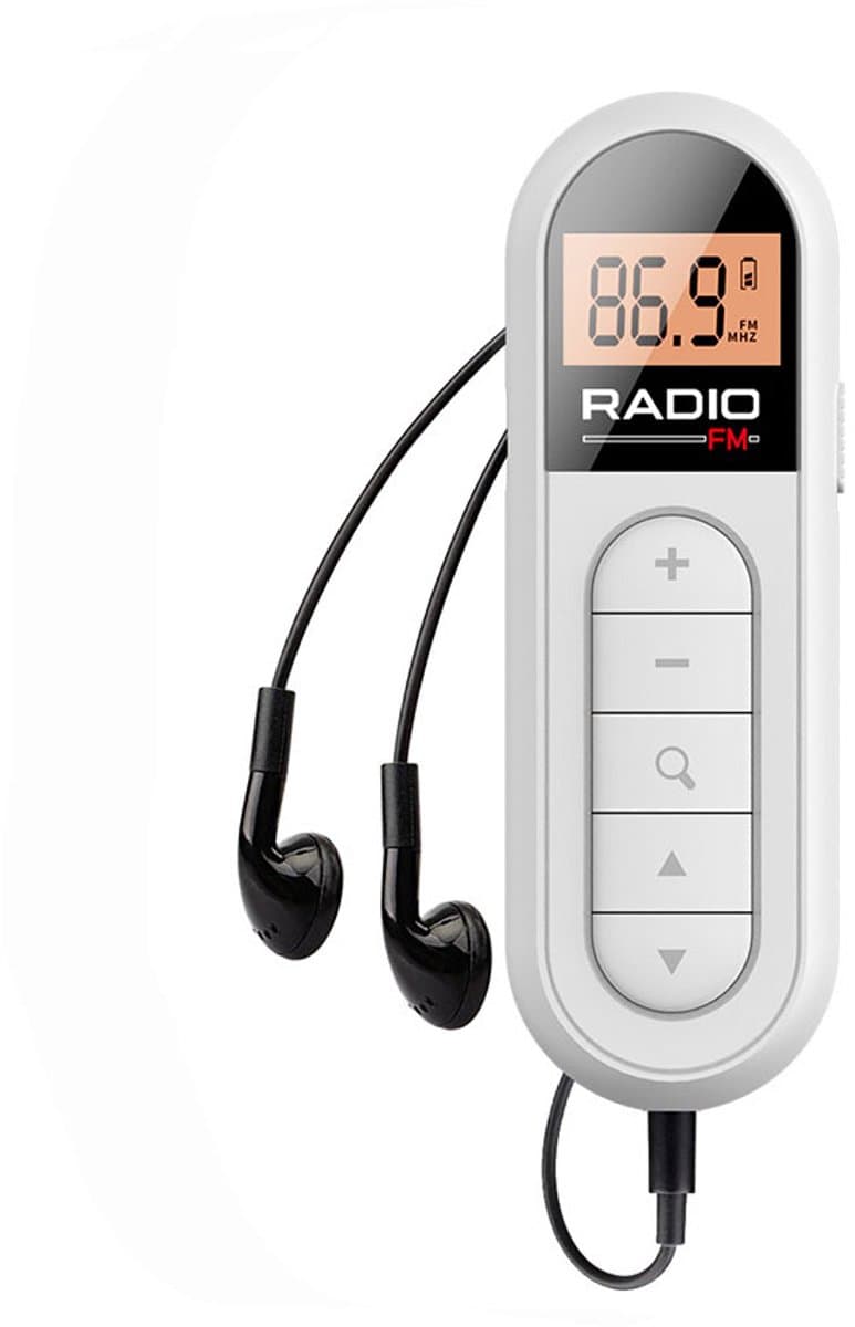 Mini Radio - FM Transistor Radio - radio - Draagbare Radio - Oplaadbare Radio - ABS - Wit — afbeelding 1
