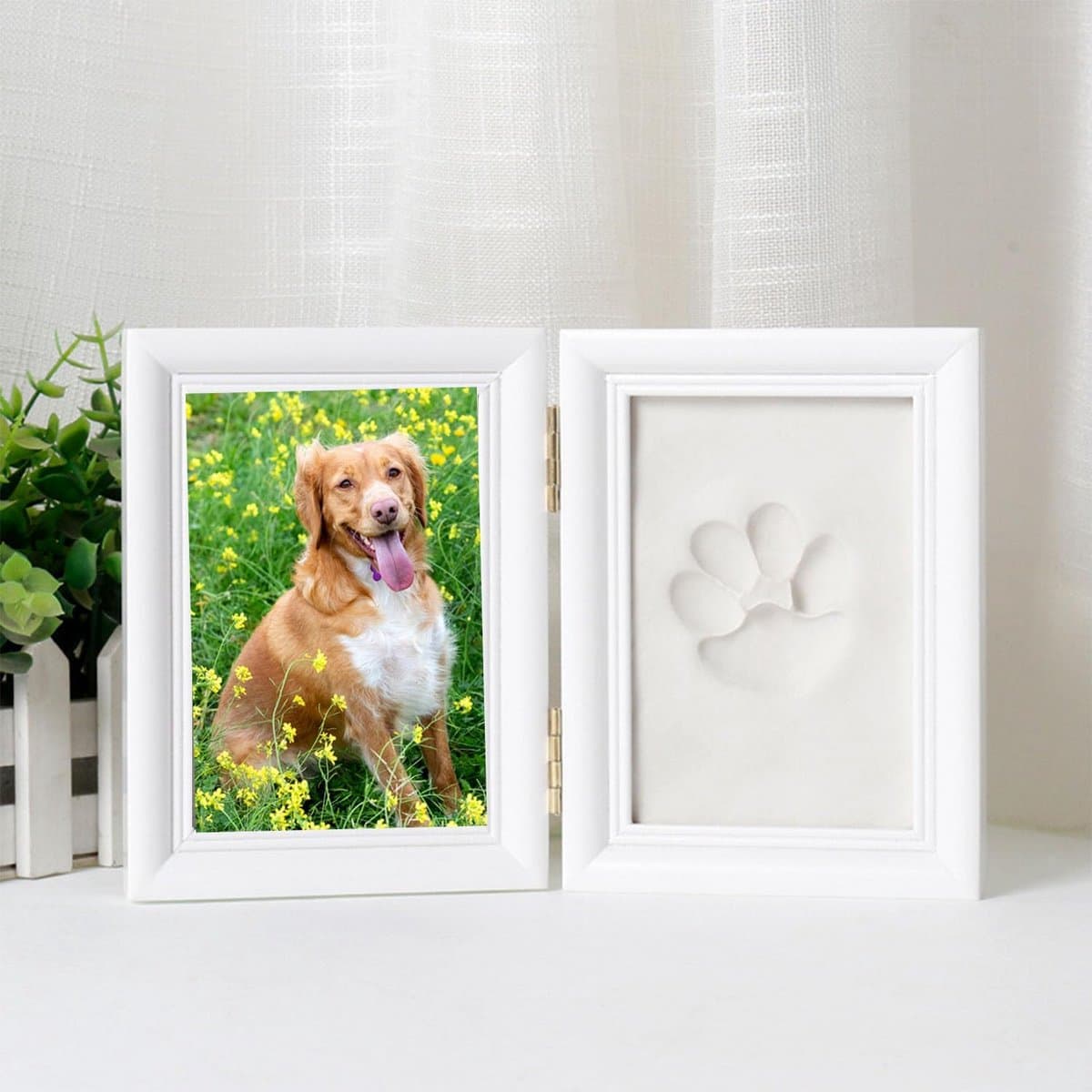 DIY Pootafdruk Set voor Hond en Kat met Fotolijst — afbeelding 1