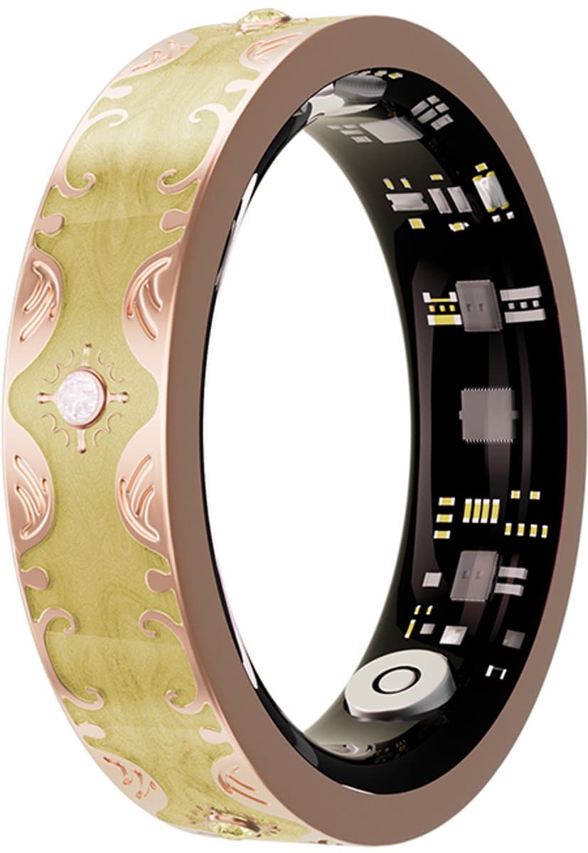 WizBay Premium Select® Bohemian Smart Ring - Champagne Yellow - Hartslag, Slaap en Zuurstofmeting - Activiteitstracker - Maat 9 — afbeelding 1