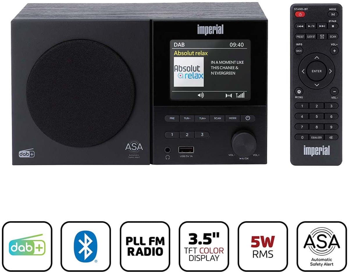 Imperial DABMAN-120BK DAB+/FM Radio - Bluetooth - USB - Zwart — afbeelding 1