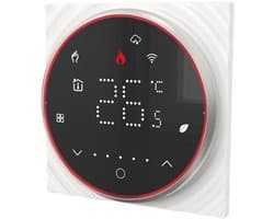 Slimme Tuya WiFi-thermostaat met spraakbesturing 5A Digitale programmeerbare temperatuurregelaar voor vloerverwarming Digitale intelligente wandthermostaat met dimbare lichtkleur voor waterverwarming Compatibel met Tmall Genie Amazon Home