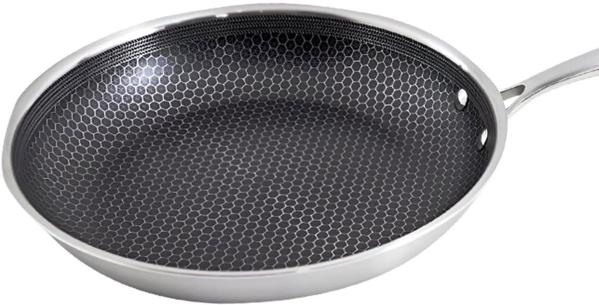 Cheffinger, Wok 32cm met honingraatcoating en lange steel, Zilver — afbeelding 1