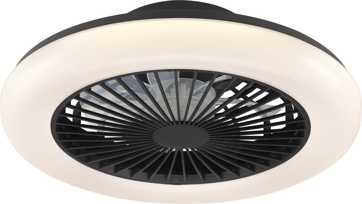 Brilliant Montero - Plafondventilator - LED 20W - CCT - 2700K-6500K - Dimbaar - Afstandsbediening - Zwart — afbeelding 1