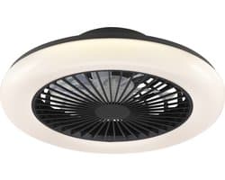 Brilliant Montero - Plafondventilator - LED 20W - CCT - 2700K-6500K - Dimbaar - Afstandsbediening - Zwart