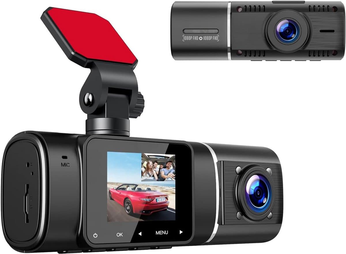 Dashcam Full HD 1080P voor Voor, Achter en Interieur — afbeelding 1