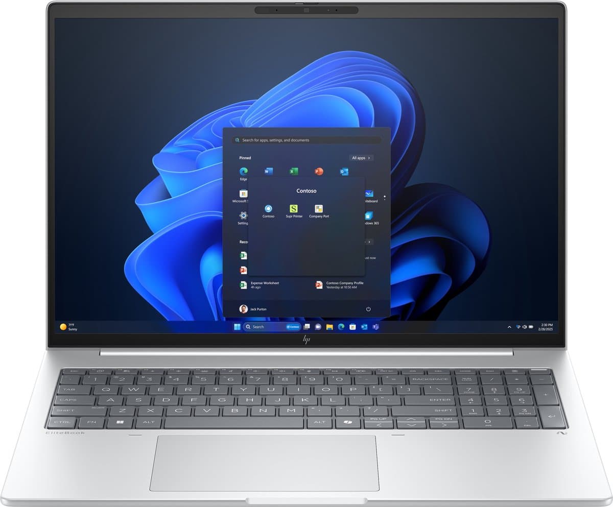 HP EliteBook 8 G1i AI Wolf Pro Security Edition Intel Core Ultra 7 255H Laptop 40,6 cm (16") WUXGA 24 GB DDR5-SDRAM 512 GB SSD Wi-Fi 6E (802.11ax) Windows 11 Pro AI PC Zilver — afbeelding 1