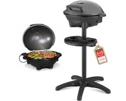 TZS First Austria Elektrische BBQ - met Grillplaat - 2400 W - Grilloppervlak 44 x 33.5cm - Zwart