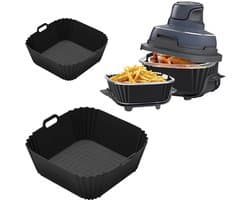 Set van 2 siliconen airfryer liners Geschikt voor Ninja Crispi FN101GY/FN101SG/FN101ST, 4-in-1 glazen airfryer accessoires voor modellen met een inhoud van 4 liter en 6 kopjes.