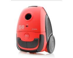 Stofzuiger met Zak 800W ECO-motor Hoge Zuigkracht Compact Rood