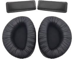Somstyle Oorkussens Met Hoofdband Geschikt Voor Sennheiser HDR165 HDR175 HDR185 HDR195 / RS165 RS175 RS185 RS195 Koptelefoon - Zacht Schuim - Eiwitleer - Zwart