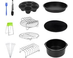 PrepAir - 11-delige airfryer set - Airfryer accessoires set met handleiding - Ø 20cm