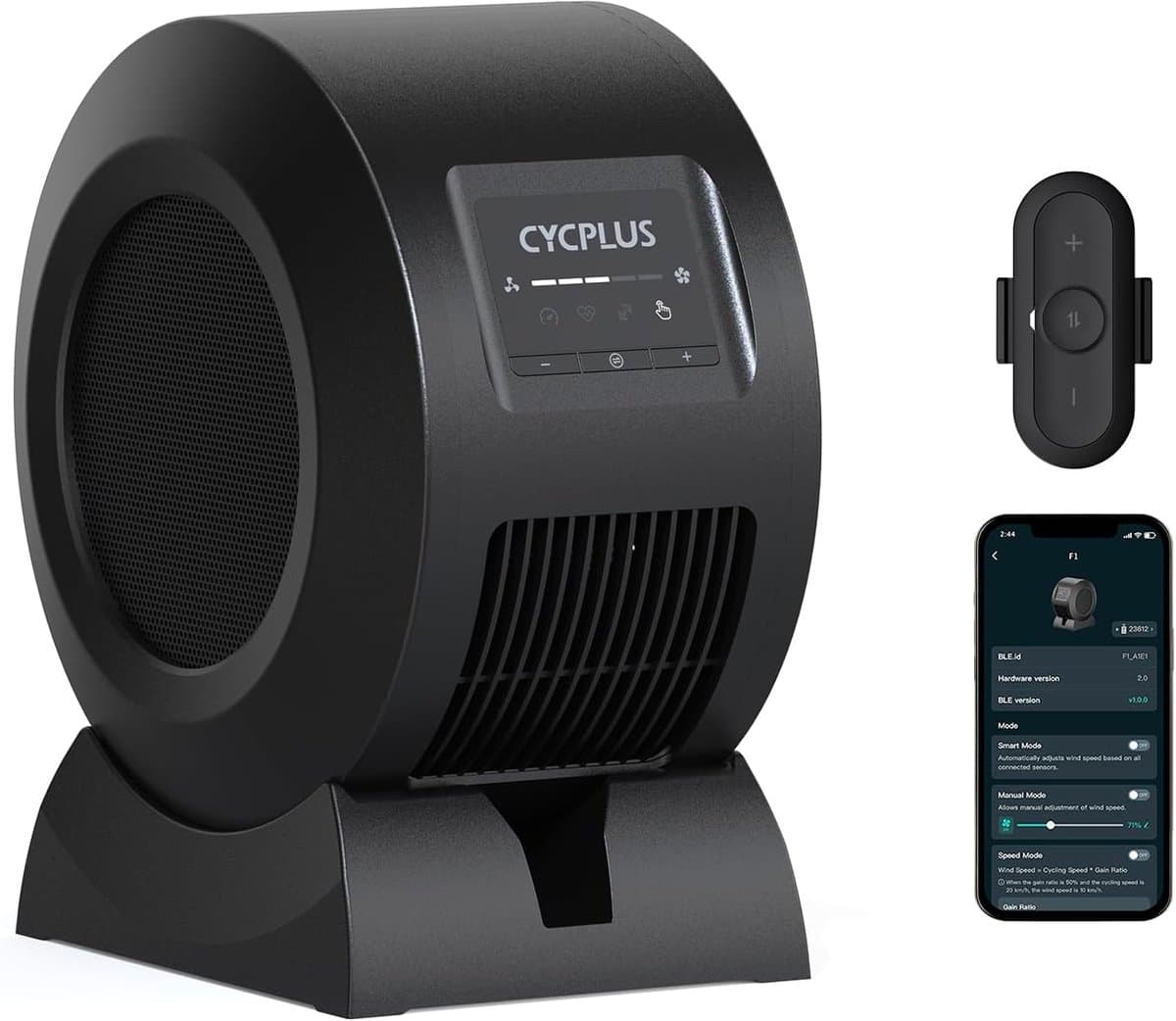 Cycplus F1 Cardio - Fitness Fan met Afstandbediening - Air Mover - Ventilator - met App - Vloerventilator - Hartmeter - Cycling fan - Fiets ventilator - Indoor — afbeelding 1