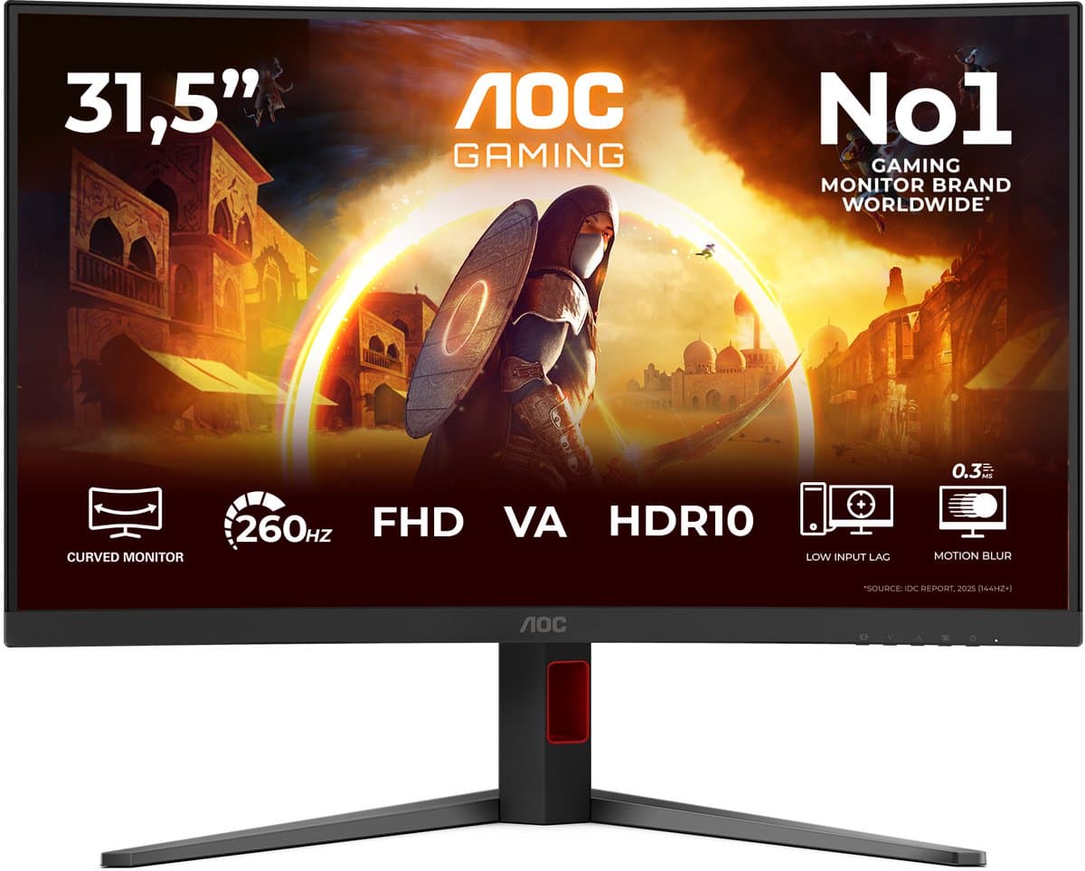 AOC G4 C32G4Z computer monitor 80 cm (31.5") 1920 x 1080 Pixels Full HD LCD Zwart, Rood — afbeelding 1