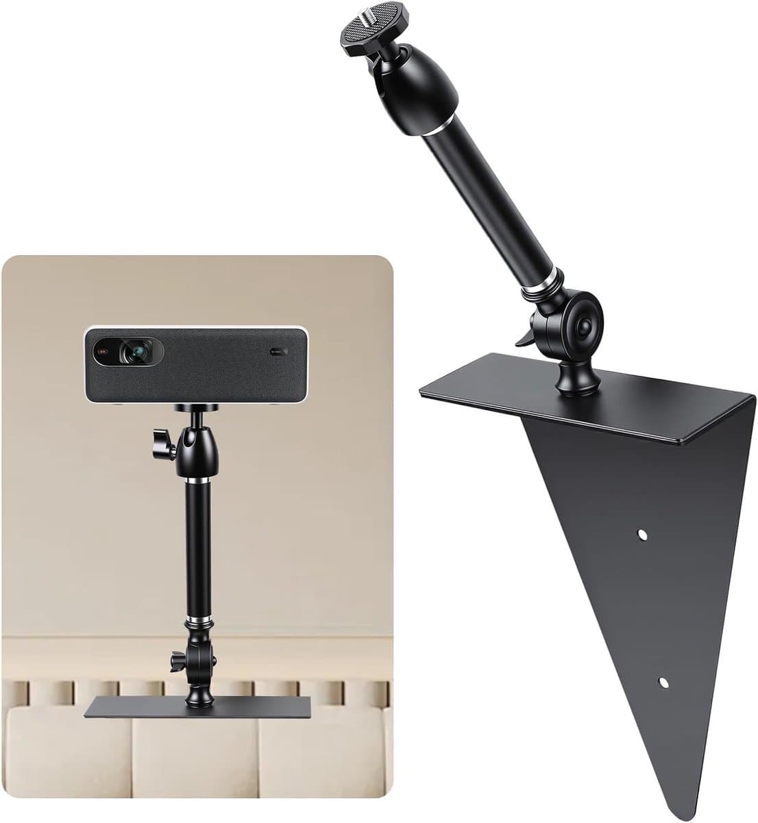 Verstelbare Projector Beugel voor Bed en Bank, 20 cm, Verborgen Ontwerp, Geschikt voor de meeste Projectoren, Ideaal voor Thuisbioscoop en Presentaties — afbeelding 1