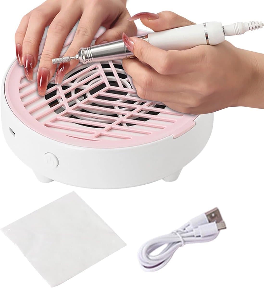 Nagel Stof Afzuiger - Nagelstof Collector - Schoon Werken - Stille Elektrische Extractor - 15x15x4.5 cm — afbeelding 1