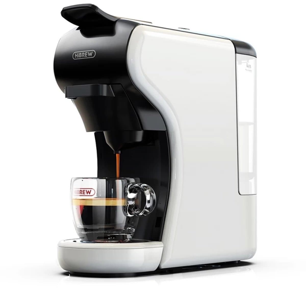 HiBREW H1A - Espressomachine - 4 in 1 - Multifunctioneel voor warm en koud - Kapsulekoffiezetapparaat - Voor Nespresso, Dolce Gusto, ESE & gemalen koffie - Wit — afbeelding 1
