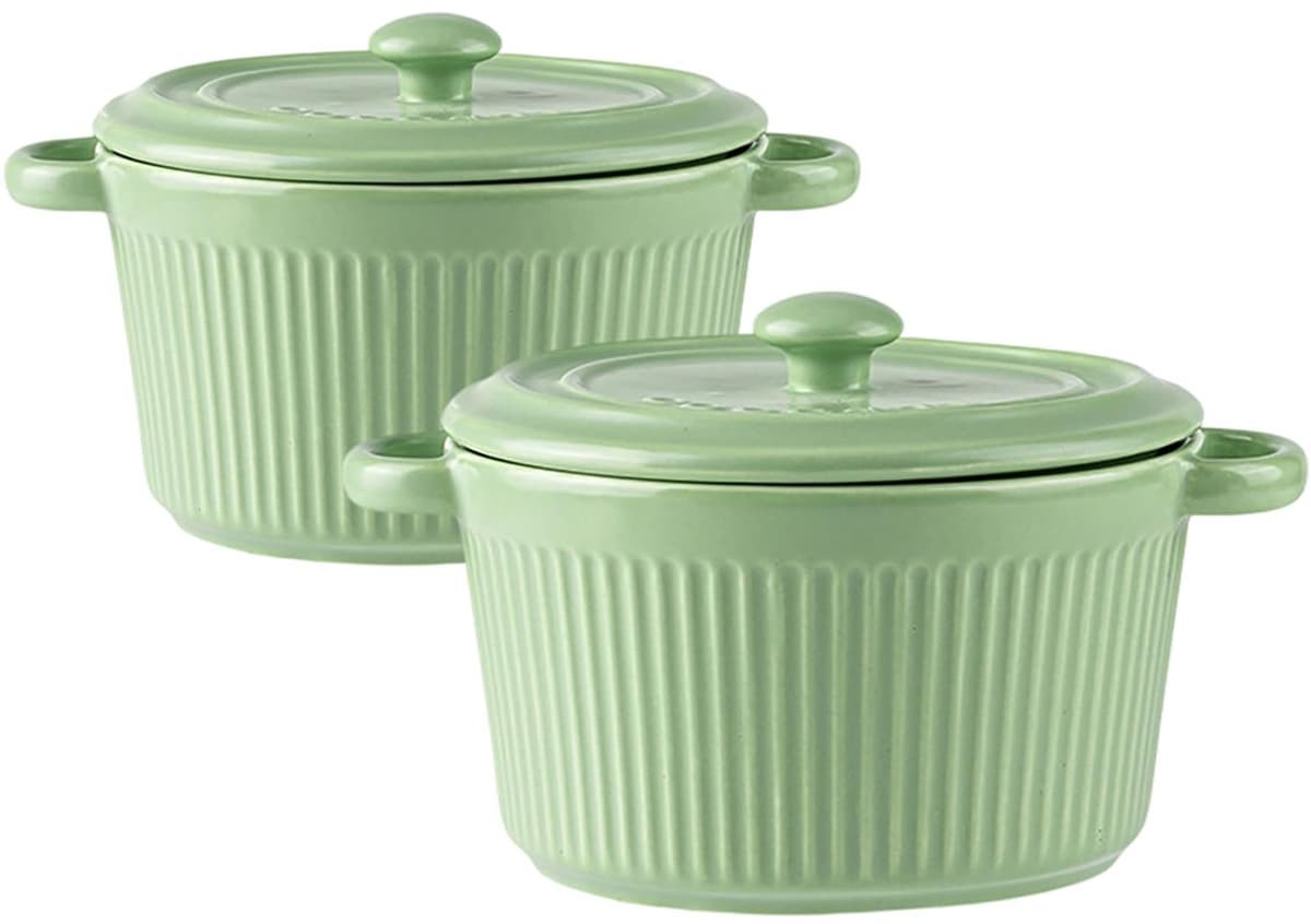 Set van 2 Mini Cocottes met Deksel voor Oven en Magnetron — afbeelding 1