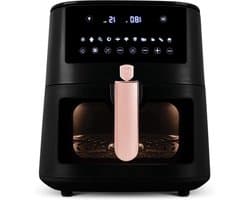 Heteluchtfriteuse - Airfryer frituurpan - Frituren met minder olie - Grote capaciteit - 8 Liter - Zwart Roze