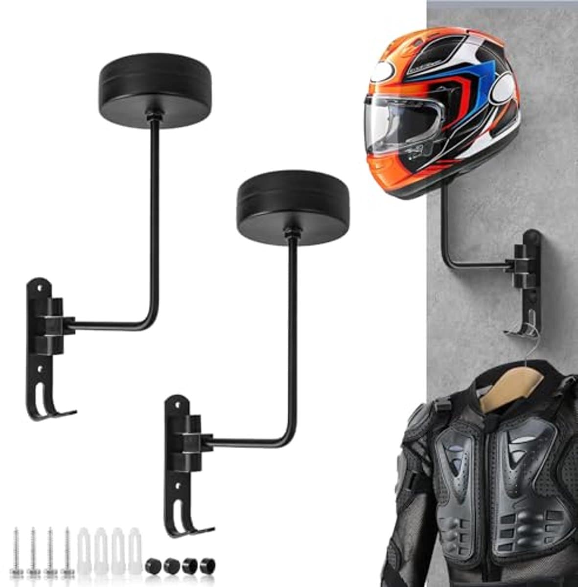 Premium Helmhouder voor Wandmontage - Aluminium Houder voor Helmen en Accessoires (Set van 2) — afbeelding 1