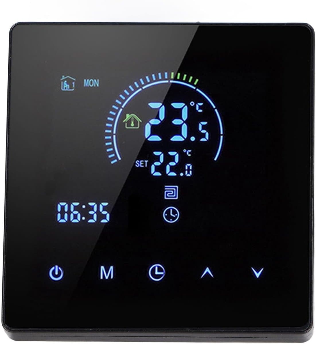 Digitale Thermostaat - Slimme Regelaar - Vloerverwarming Instellen - Wifi Bediening - 41x86mm - Zwart — afbeelding 1