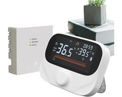 Slimme Thermostaat - App Bediening - Energie Besparen - Dubbele Stroomvoorziening - 300m Bereik - Wit