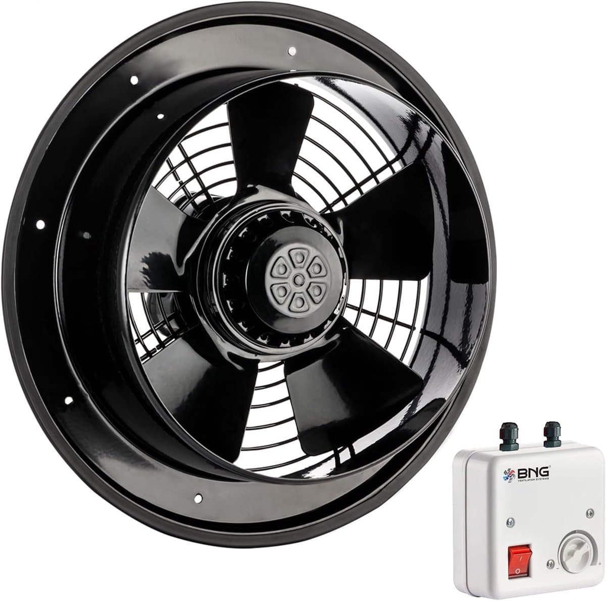 Industriële Ventilator - Axiale Ventilator - Luchtcirculatie Creëren - Toerental Regelbaar - 200 mm tot 350 mm - Metaal — afbeelding 1